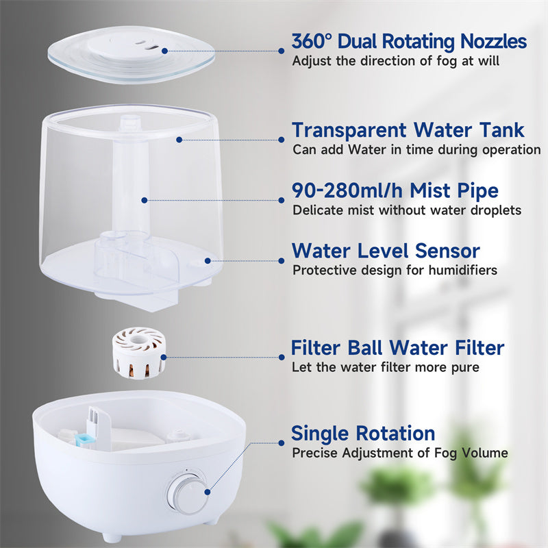 Low Water Level Protection Without Bisphenol A 4L Mechanical Humidifier